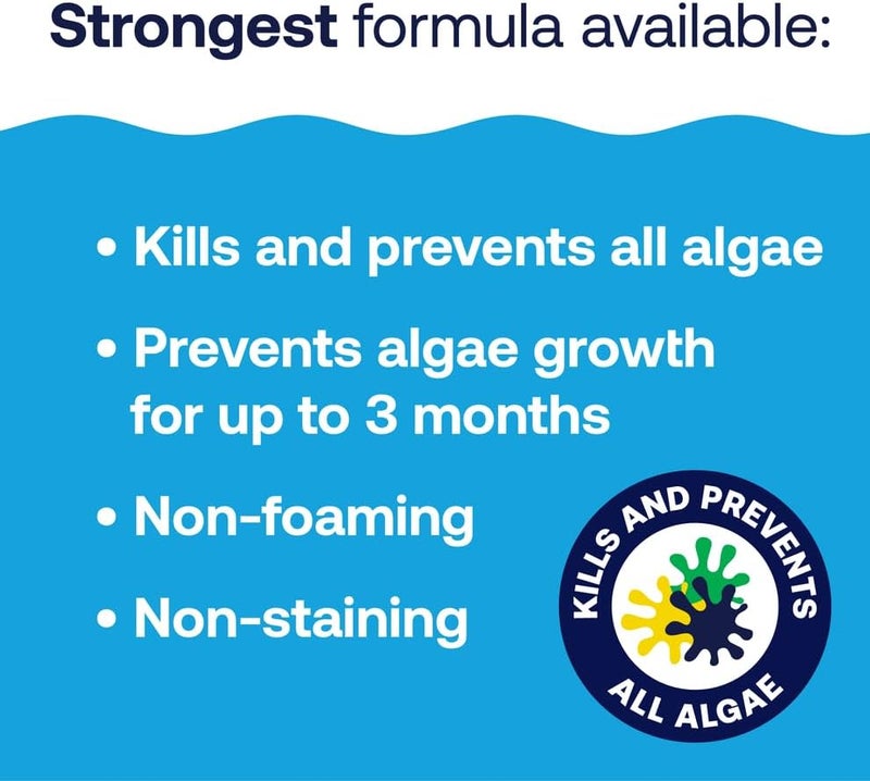 HTH 67244 Swimming Pool Care Algae Guard Ultra - Long Lasting Formula, Eliminates & Prevents Green, Black, and Mustard Algae, Fast Acting & Effective Swimming Pool Chemical, 32oz - Image 3